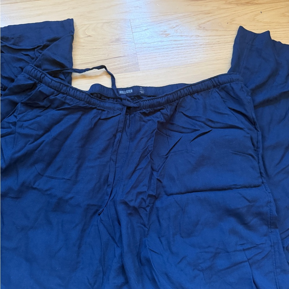 Hollister navy linen Wide-Leg Pants